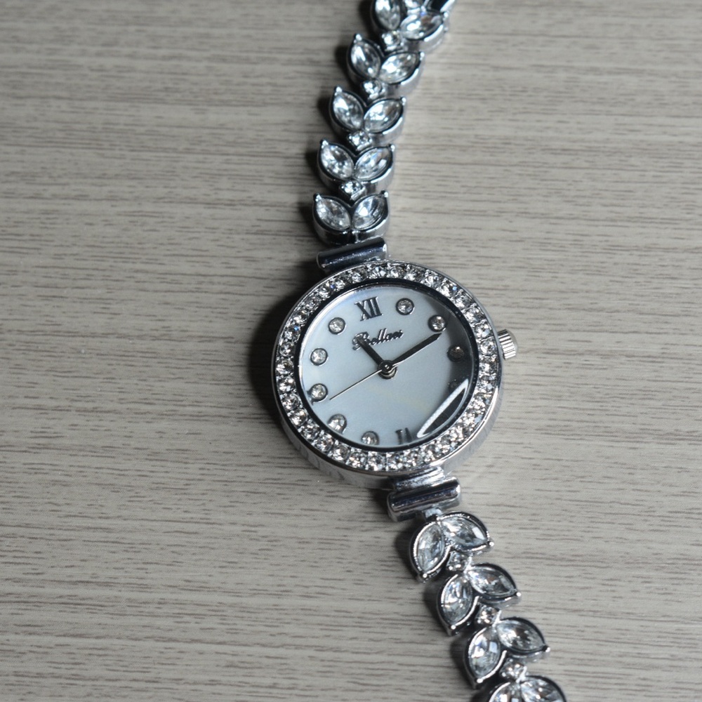 Silver Women's Watch with Crystal Accents